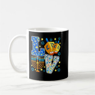 LOVE Cute Hanukkah Decorations Dreidel Menorah Cha Coffee Mug