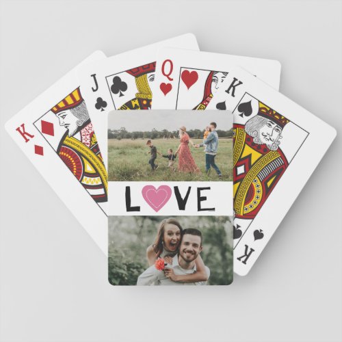 Love Cute Hearts Pattern 2 Photo Collage Playing Cards