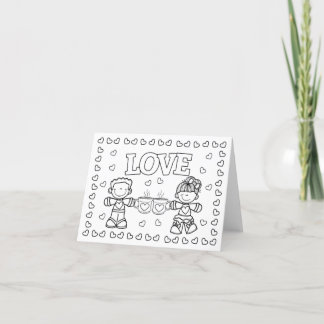 LOVE Cute Kidz Valentine's Day Coloring Card