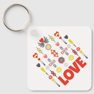 LOVE Cute Minimalist Anniversary Keychain