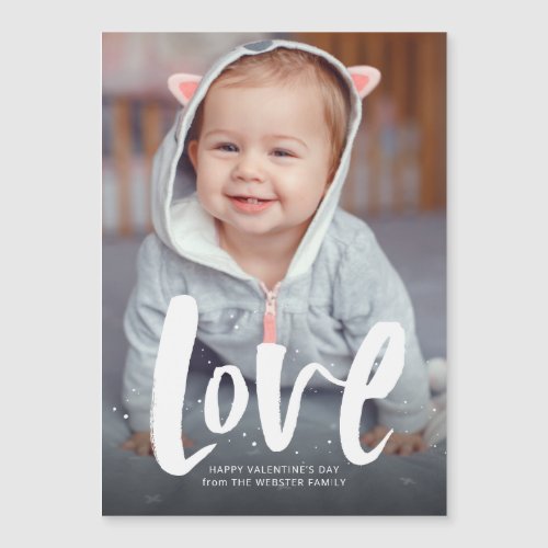 Love cute one photo Valentines Day magnetic card