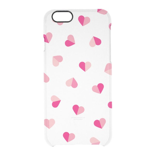 Love Cute Pink Heart Pattern Uncommon iPhone Case (Back)