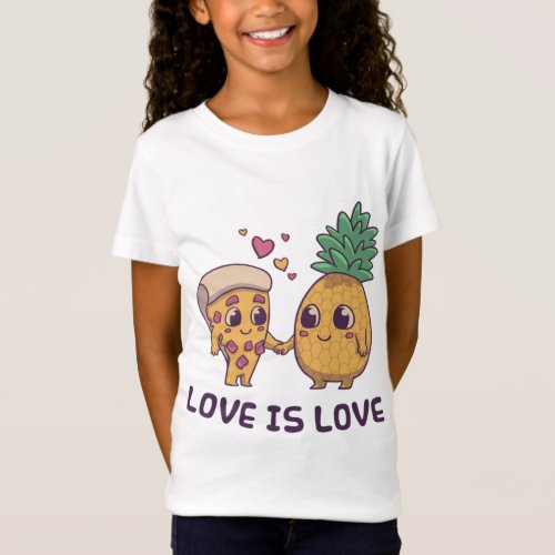 Love Cute Pride Pineapple Pizza  T_Shirt