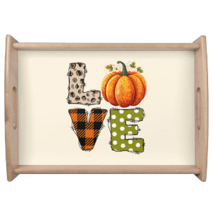 LOVE – Cute Pumpkin & Polka Dot Letters Serving Tray