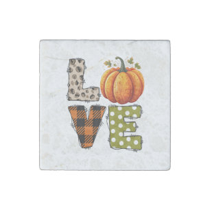 LOVE – Cute Pumpkin & Polka Dot Letters Stone Magnet