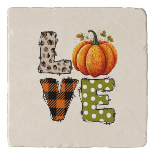 LOVE – Cute Pumpkin & Polka Dot Letters Trivet