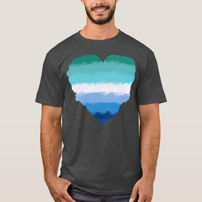 Love Cute The Gay Men Pride Flag Heart Pride LGBT T-Shirt (Front)