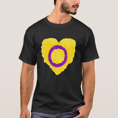 Love Cute The Intersex Flag Heart Pride Lgbt T_Shirt