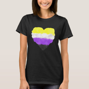 Love Cute The Nonbinary Pride Flag Heart Pride Lgb T-Shirt