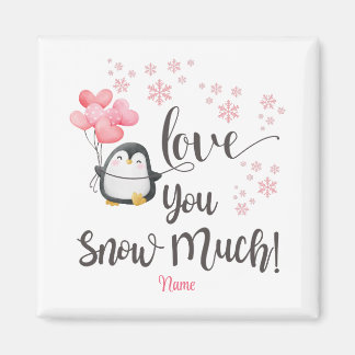 Love - Cute Valentine Penguin Personalized Magnet