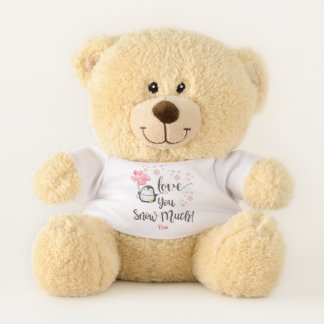 Love - Cute Valentine Penguin Personalized Teddy Bear