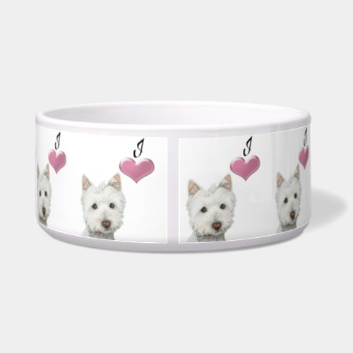 Love Cute Westie Dog Pet Bowl