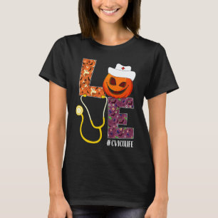 Love CVICU Nurse Life Nurse Halloween Pumpkin Cost T-Shirt