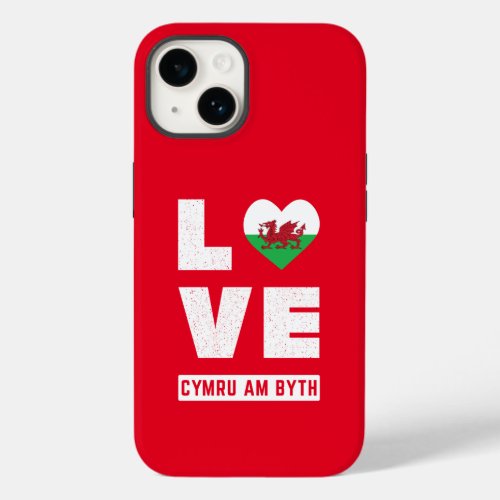 Love Cymru Am Byth Wales Flag Welsh Roots Vintage Case_Mate iPhone 14 Case