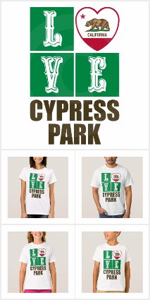 Love Cypress Park California State Flag Heart