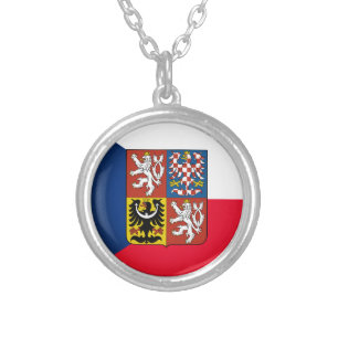 Love Czechia & Czech Flag fashion / sports fans Silver Plated Necklace