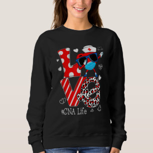 Love Dabbing Heart Nursing CNA Nurse Life Valentin Sweatshirt