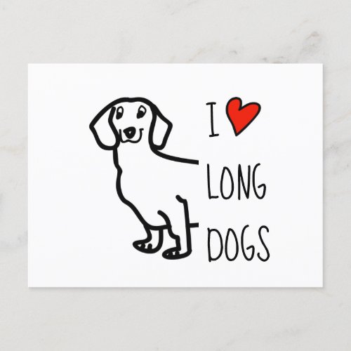 Love Dachshund Holiday Postcard