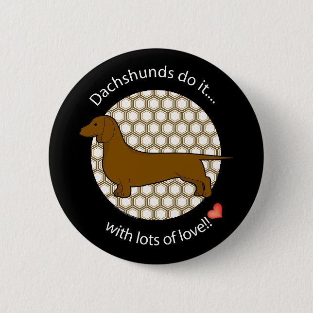 Love Dachshund Pinback Button (Front)