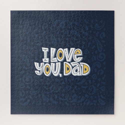 Love Dad Bright Typography Quote Jigsaw Puzzle