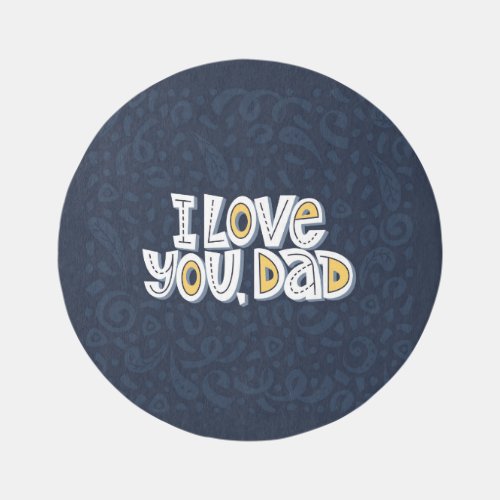Love Dad Bright Typography Quote Rug