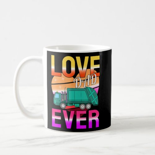 Love Dad Ever Retro Heart Sunset Recycling Trash F Coffee Mug