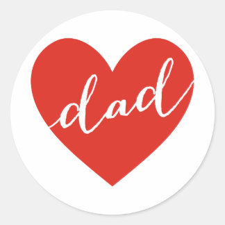 Love dad. happy father's day classic round sticker