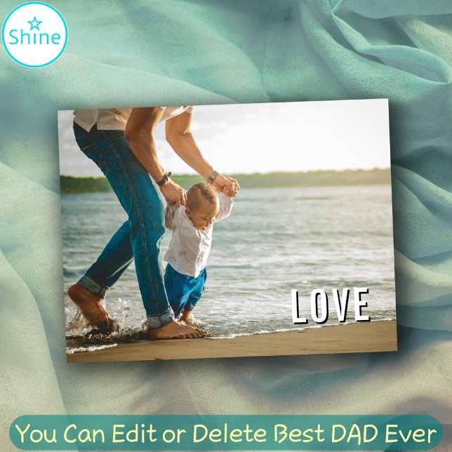 LOVE DAD Modern Elegant Typography Photo Postcard (Creator Uploaded)