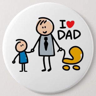 Love Daddy print Button