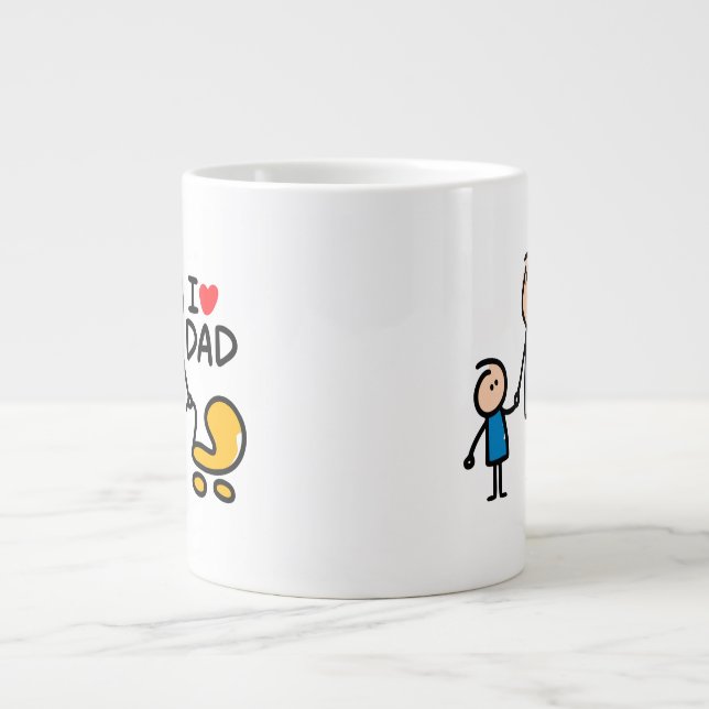 Love Daddy print Giant Coffee Mug (Front)