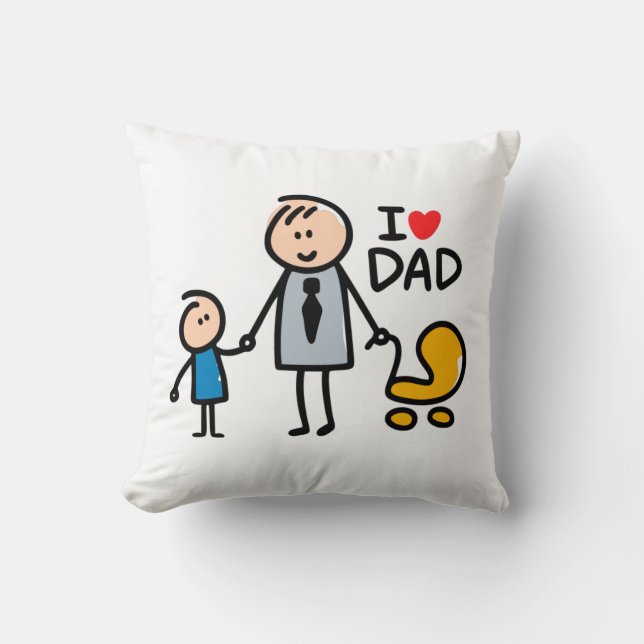 Love Daddy print Throw Pillow (Front)