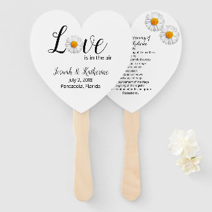 Love Daisy Wedding Program Fan