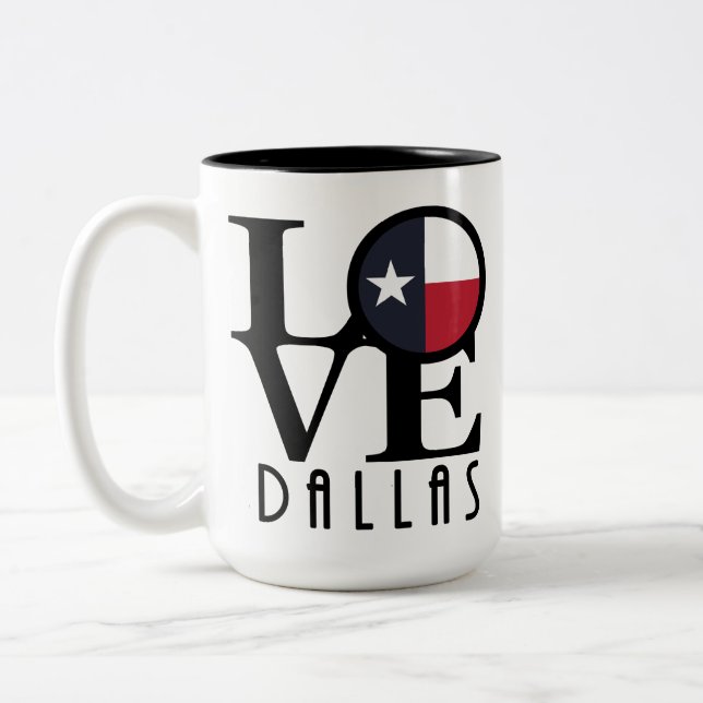 LOVE Dallas 15oz Two-Tone Coffee Mug (Left)