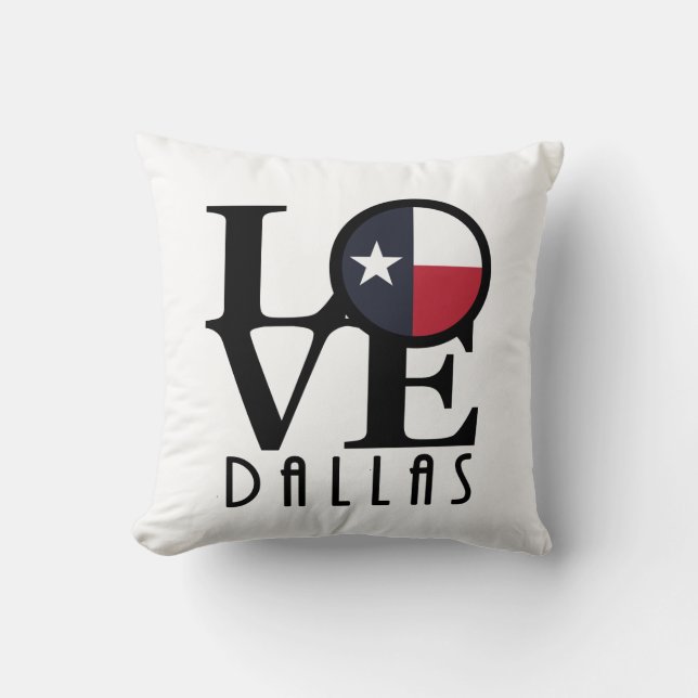 LOVE Dallas Throw Pillow (Front)