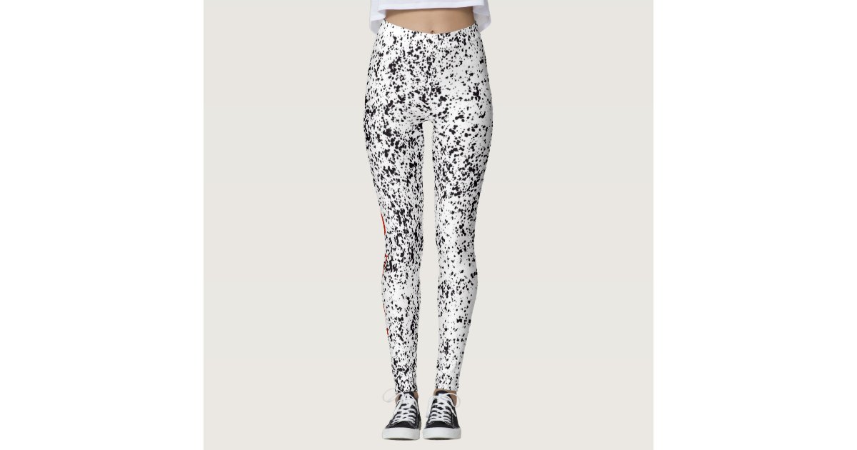 Dalmatian & Letter Graphic Sports Leggings