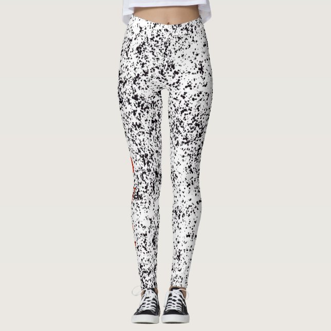Love Dalmatian Black Spotted Leggings (Front)