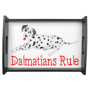 Love Dalmatian Puppy Dog Purple Serving Tray