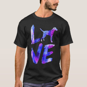 Love Dalmatian Watercolor Blue Dog Mom Dad T-Shirt