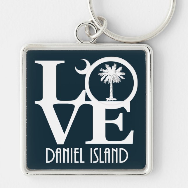 LOVE Daniel Island South Carolina Keychain (Front)