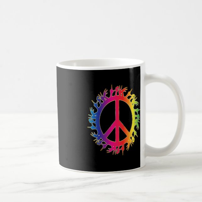 Love Deaf Peace Sign Language Hand Talking Teacher Coffee Mug (Right)