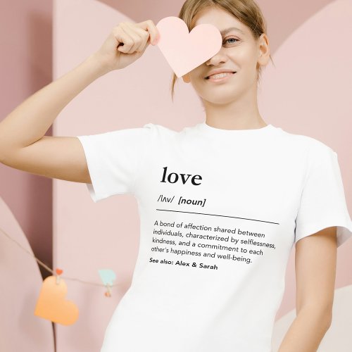 Love definition matching family simple dictionary T_Shirt