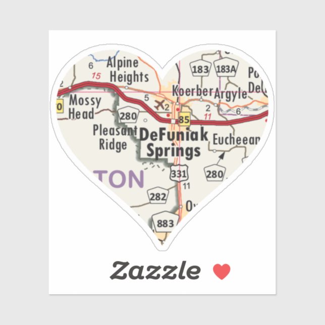 Love DeFuniak Springs Florida Sticker (Sheet)