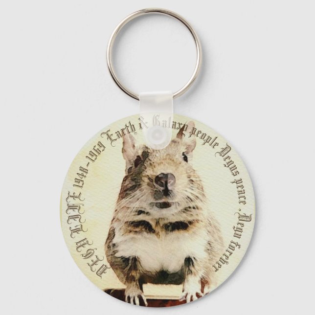 [ LOVE♡DEGU LIFE ] Peace Degou Accessory Keychain (Front)