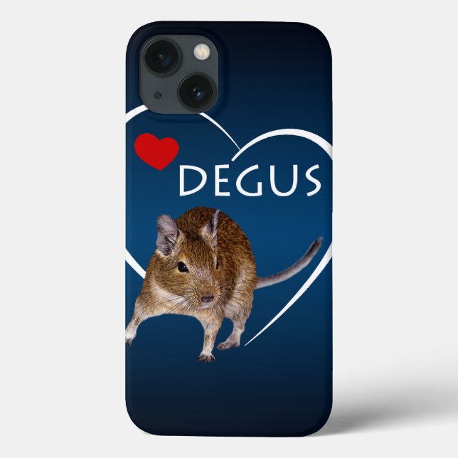 Love Degus iPad Mini Case (Light/Dark Blue) (Back)