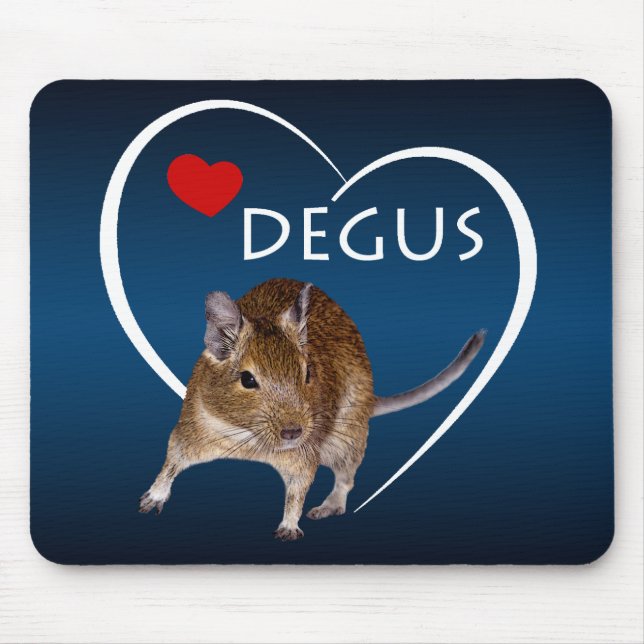 Love Degus Mousemat (Light/Dark Blue) Mouse Pad (Front)