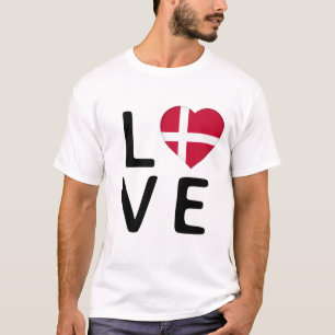 Love - Denmark Flag T-Shirt
