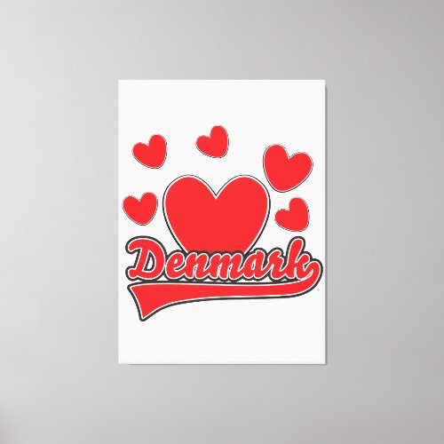 Love Denmark vintage style logo Canvas Print