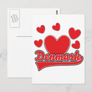 Love Denmark vintage style logo Postcard