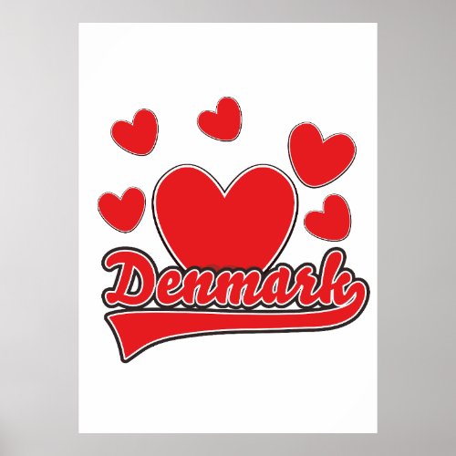 Love Denmark vintage style logo Poster