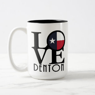 LOVE Denton Texas 15oz Two-Tone Coffee Mug